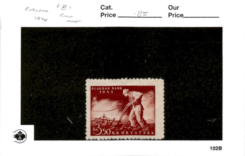 Croatia, Postage Stamp, #81 Mint Hinged, 1943 WWII German State (AB)