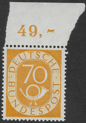 GERMANY 1951. 70pf. POSTHORN MNH. ORIGINAL GUM. SG. 1058. (C673)