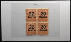German Reich : Michel D 90 – Scott O 30 – Official stamp from 1923 Block of 4