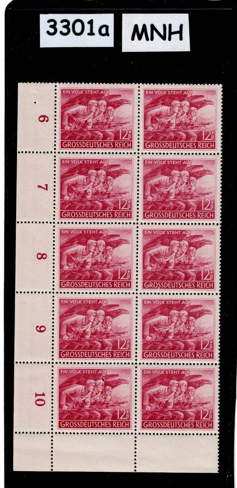 MNH stamp block B291 WWII Volkssturm People’s Army Berlin April 1945 #3301a