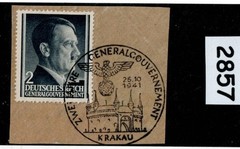 Used Stamp Sc N76 Adolf Hitler WWII General Government Poland Occupation #2857