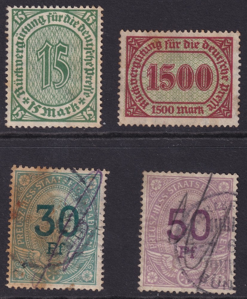 Lot Stamp Germany Revenue Import Selection Used