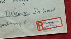 1946 German Registered Cover Post WW2 US Military Censored w Feldpost Label