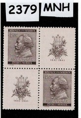 MNH stamps Sc 55 Dvorak Composer WWII German Occupation of BaM 1941 #2379
