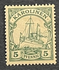 Travelstamps:Germany KAROLINEN Stamps Kaiser’s Yacht MOGH 5pf UnWmk