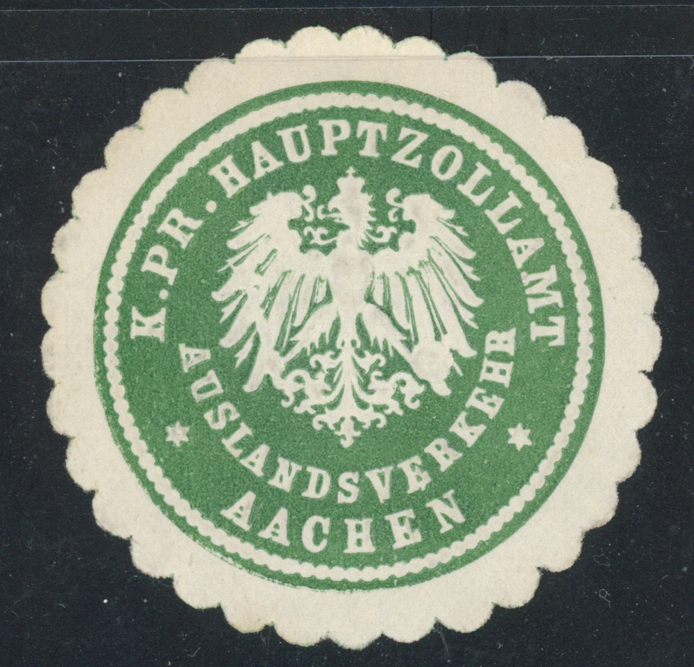 Prussia Germany Aachen, Prussian Customs Seal Aachen Foreign Traffic Official