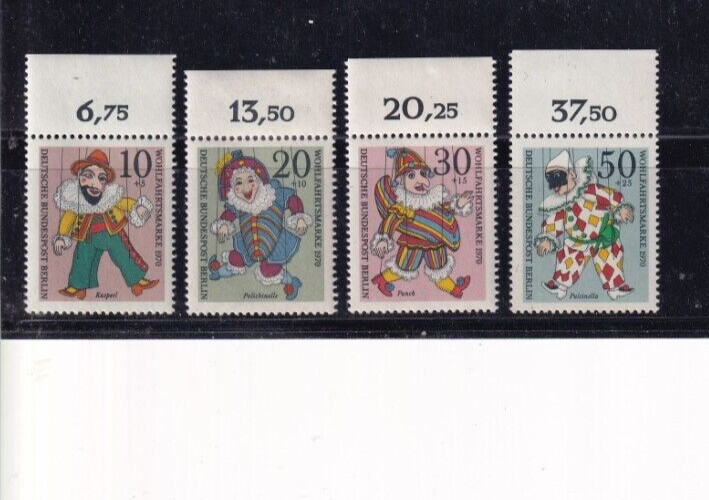 Berlin MNH ** 373-6 Scott 9NB74-7 Puppets set w row tabs