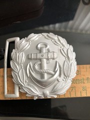 German Navy Kriegsmarine officer parade belt buckle silver tone WW2 3″