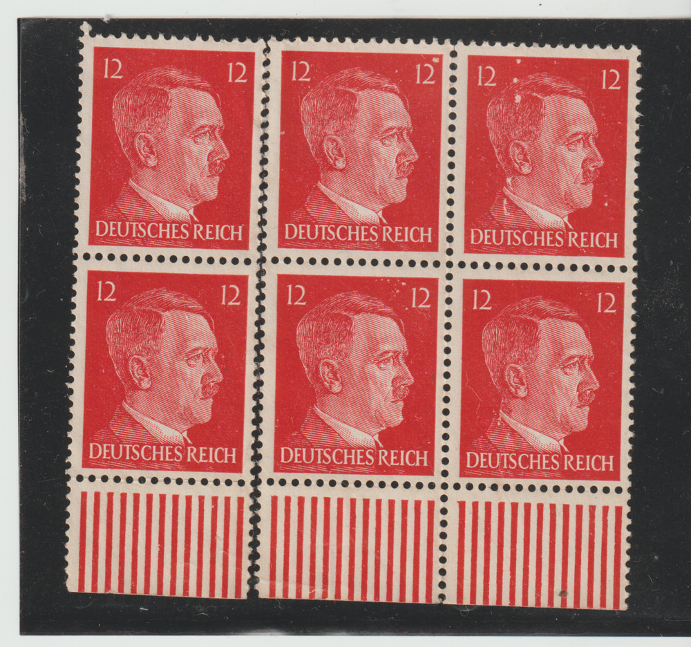 Scott #513 MNHNG Block of 6 Adolf Hitler PF12 WWII Germany 1941 Third Reich