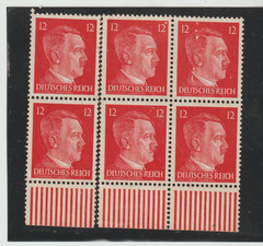 Scott #513 MNHNG Block of 6 Adolf Hitler PF12 WWII Germany 1941 Third Reich