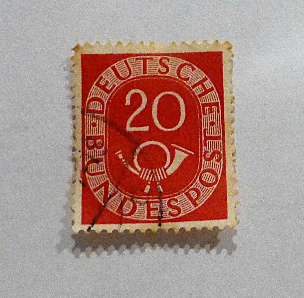 Stamp Germany Posthorn & Numeral Deutsche Bundespost 20