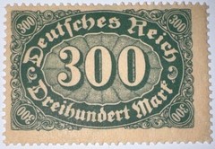 Travelstamps: 1922 Germany Stamps Deutsches Reich 300 Mark Mi. Nr. 249, MNH
