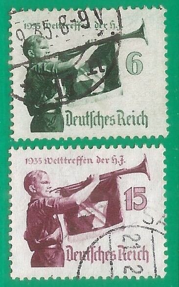 Germany Reich 1935 year , used stamps Mi # 584-585