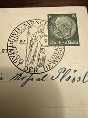 WW2 WWII German Portrait Third Reich Stamped post card Munich 1939