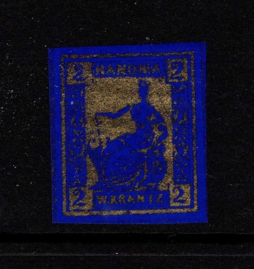 Hamburg 1800s 2p Krantz Local Post Blue Gold Harmonia MNH – S48609