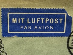 1936 Germany Koln, Bahnpostamt 10, Airmail, Highly likely Zeppelin carried/ USA