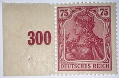 Travelstamps: 1922 Germany Deutsches Reich Germania Mi. #197a, 75 Pfennig