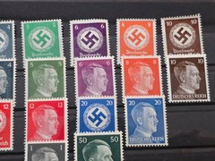 WW2 Nazi German Third Reich NSDAP Swastika Hitler Head Stamp Set Matched Denoms