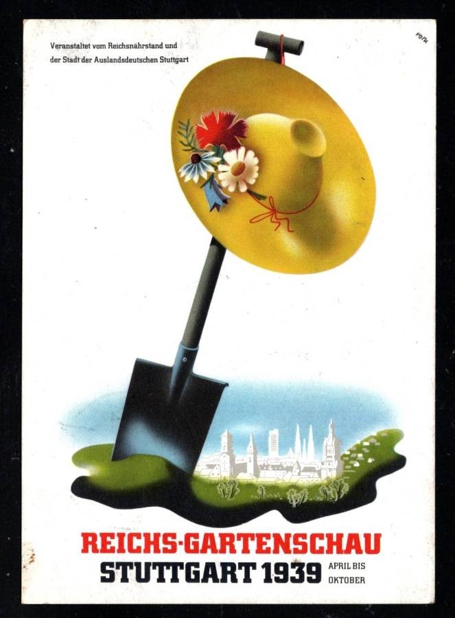 Germany 1939 Postcard Imperial Garden Show ~ Third Reich Artist ~ Special Cancel