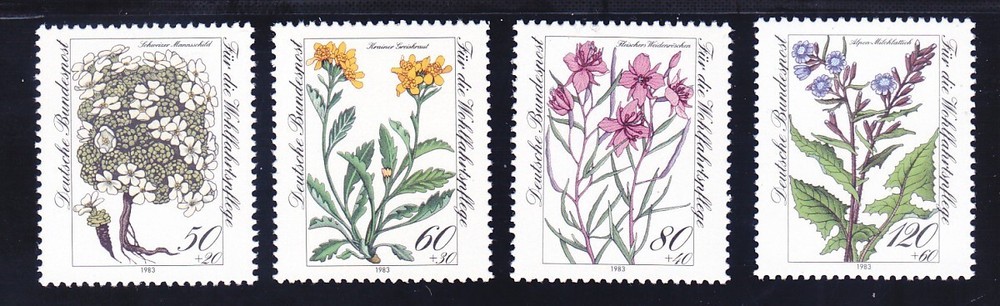 Germany B611-14 MNH 1983 Various Flowers See Description for types.
