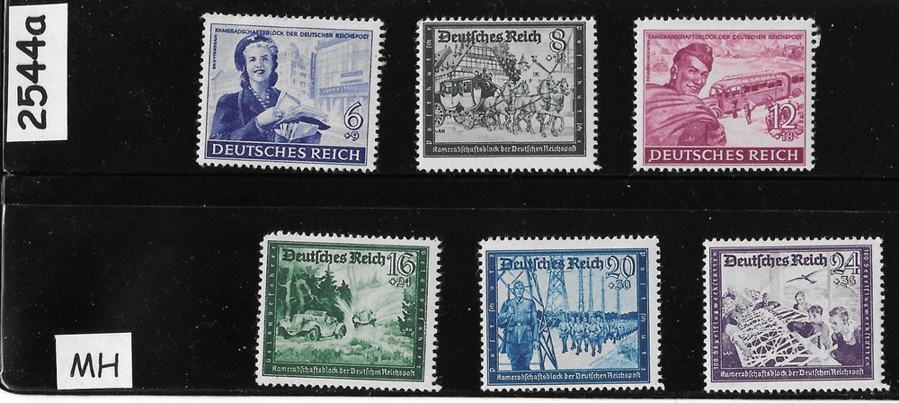 MH stamp set B272-277 / Hitlers Culture fund Third Reich Germany 1944 #2544a