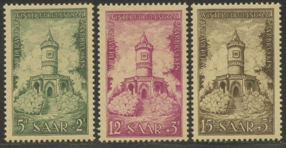 SAAR Sc#B111-B113 1956 Rebuilding Monuments Complete Set OG Mint Lightly Hinged