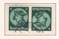 Germany – 1933 ZdMiNr. K17, 6pf+6pf Frederick the Great, tete-beche pair (Used)