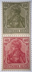 Travelstamps: 1920 DEUTSCHES REICH #23/25 Germania booklet stamp pair! MNH