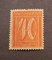 Scott#166, 1922, 40, pf. , Numeral German Stamp, MNHOG