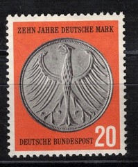 Germany BRD 1958 Mi 291 MNH 10 Years Deutsche Mark Coin 20pf