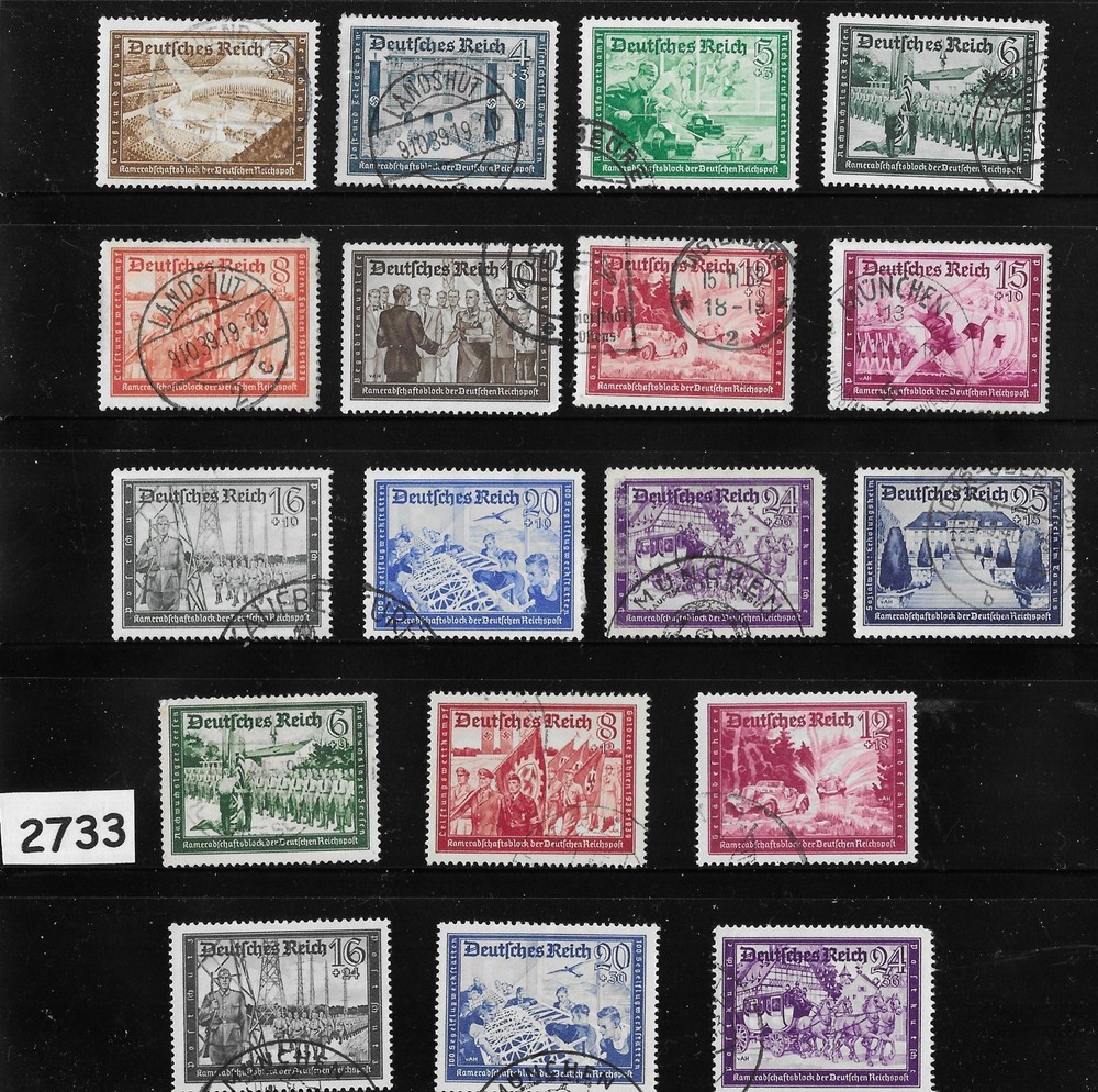 Used stamp 1939 & 1941 sets B148-B159 Hitler’s culture & Postal fund #2733