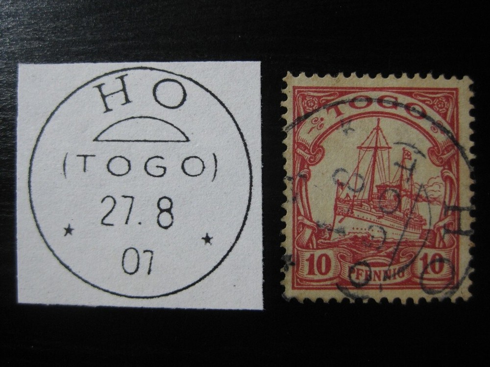 TOGO GERMAN COLONY Mi. #9 used Kaiser Yacht stamp w/ scarce „Ho“ cancel!