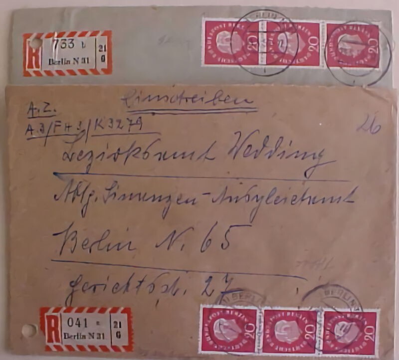 GERMANY BERLIJN REGISTERED A & B 1959 , 1960 COVERS