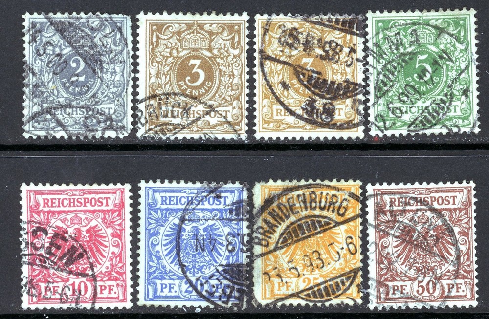 Stamps Germany, Scott # 45-51 and 46a used, complete set