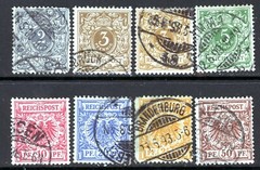 Stamps Germany, Scott # 45-51 and 46a used, complete set