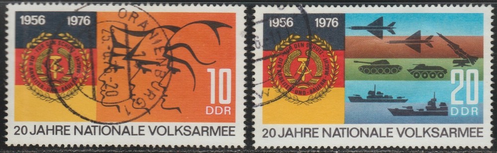 DDR 1976 SC# 1712 – 1713 – National People’s Army 20th anniv. Used Lot # 312