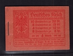 GERMANY 1920 Germania 4m full booklet, ONr. 1 (MH13A); VF
