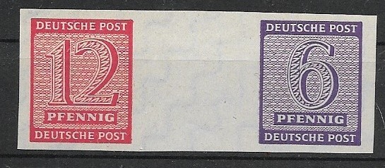 SBZ West Sachsen MiNr WZd 5 Posten Stamps Mint Never Hinged **