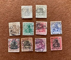 Lot of 10 1900-20 Germany Deutsch Reich GERMANIA – Used