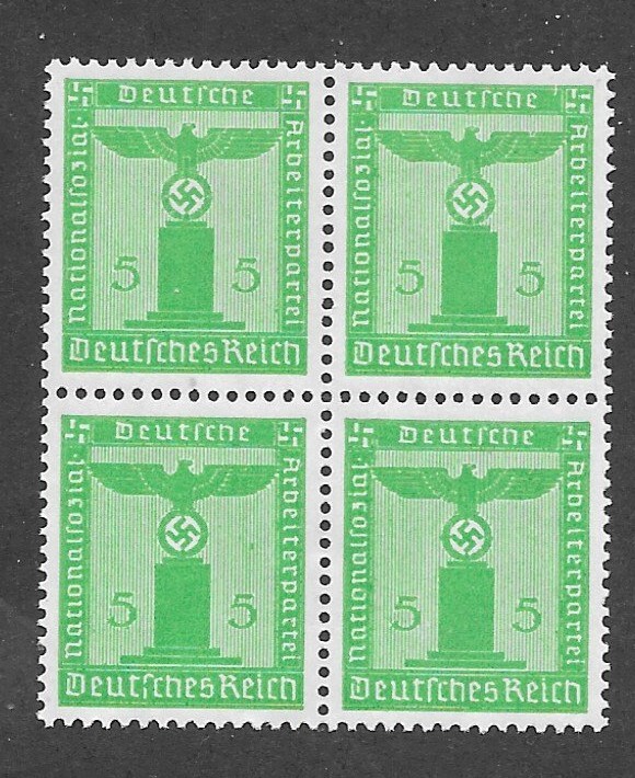 MNH Stamp Block Sc# 082/ PF05 1934 WWII official MNH Third Reich Swastika