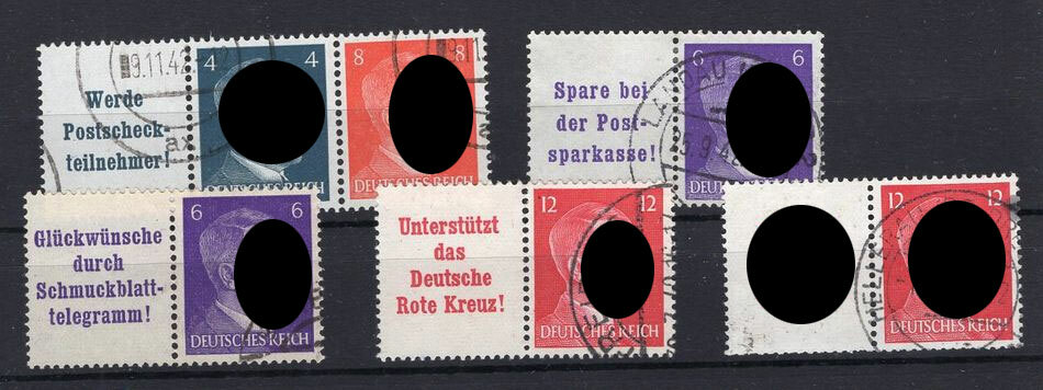 Stamps Seals Germany W153/57 Stamped Authenticity Genuine