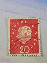 Germany Stamp Theodor Heuss 20pf Used 795 Circular Cancel