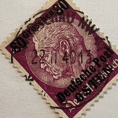 1939 POLAND GERMAN OCCUPATION STAMP #N27 OSTEN WITH 1940 WARSAW NW SON CANCEL