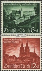 German Empire 748-749 with hinge 1940 Eupen-Malmedy