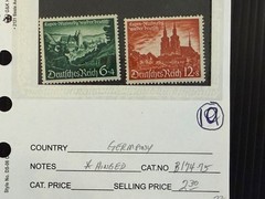 Germany B174-76, 190, 192, 194-99 MH 2024 Scott Catalogue Value $ 23.25