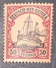 Travelstamps:GERMANY NEW GUINEA STAMPS #14 Kaiser’s Yacht 50pf Mint OG H UnWMK
