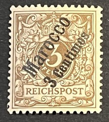 Travelstamps: GERMANY GERMAN MOROCCO STAMPS 3pf/3Cent Mint OG H UnWMK