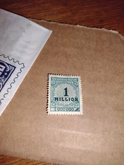 WW1 1923 Germany Stamp Deutsches Reich Over Print 1 Million Mark INFLATION