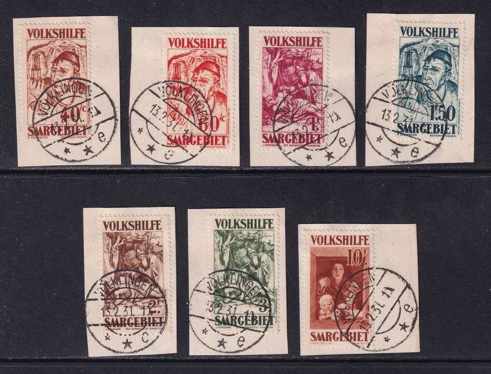 GERMANY 1931 Saar Christmas Charity Paintings set of 7 SG 143-149 Used (CV £750)
