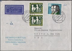Germany #B369, B371 to Utica NY, 1960